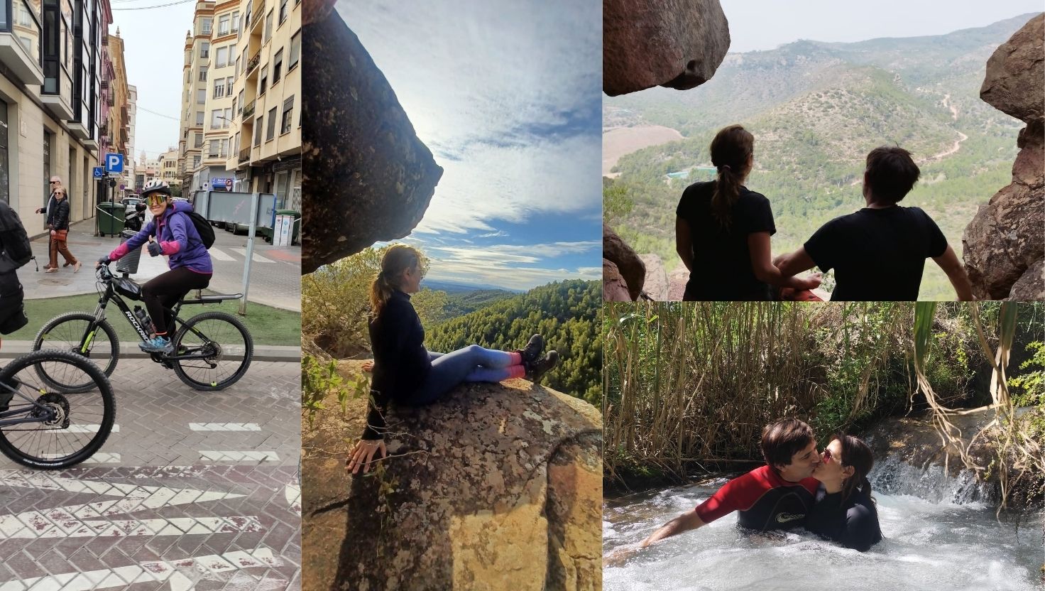 Imágenes de la creadora de la pagina haciendo diferentes deportes al aire libre